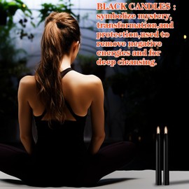 Kunrsug Kunrsug 24 Pack Black Spell Chime Candles – Premium Mini Unscented Taper Candles for Rituals, Prayer, Birthdays, Meditation, Altar, Spells, Chime Candles - 4 Inch Tall - Ideal for Witches