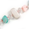 Avalaya Pastel Pink/Teal/Off White Shell Nugget and Transparent Glass Bead