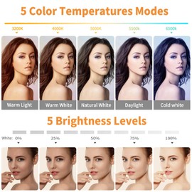 Video Conference Lighting Kit, Led Ring Light Clip on Laptop Monitor, with 5 Dimmable Color & 5 Brightness Level for Webcam/Zoom Lighting/Remote Working/Live Streaming, etc.