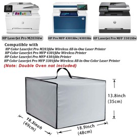 NUENSS-ROR Dust Cover for Wireless Laserjet Printer,for HP Color Laserjet Pro MFP 4301fdw/4301fdn/M283fdw Wireless All-in-One Laser Printer-Antistatic Water-Resistant Nylon Printer Case (silver)