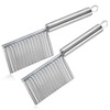 com-four® 2x Wellenschneider - Riffelmesser aus rostfreiem Edelstahl - Garniermesser