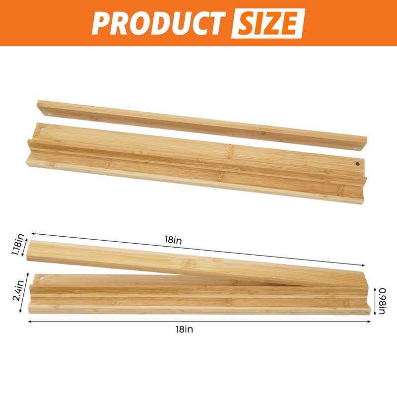 Set of 4 Mahjong Racks with Pushers, Bamboo Wood All-in-One