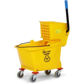 Simpli-Magic Commercial Mop Bucket with Side Press Wringer, 26 Quart, Yellow