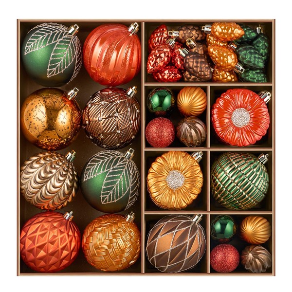 JORNOY Fall Ornaments for Tree, Shatterproof Plastic Harvest Decorations with