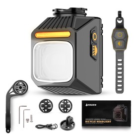 JJZOUEN Bike Headlight, Bike Headlight for Night Riding, Super Bright LED Bike Light, 1200LM Front Bicycle Lights, 20h Battery Life, USB-C Rechargeable, 9 Modes, IPX6 Waterproof for Road MTB E-Bike