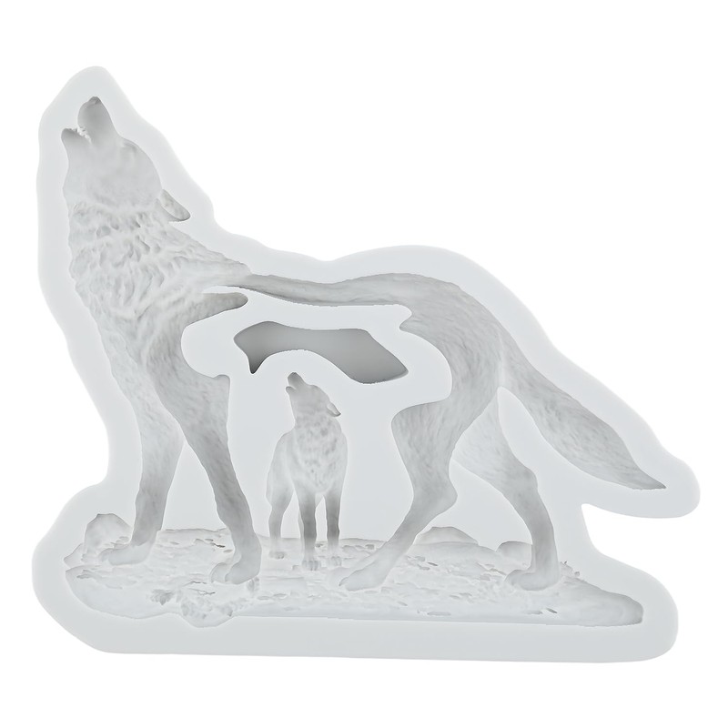 TAOXIBEI Howling Wolf Silicone Resin Mold Wolf Polymer Clay Molds