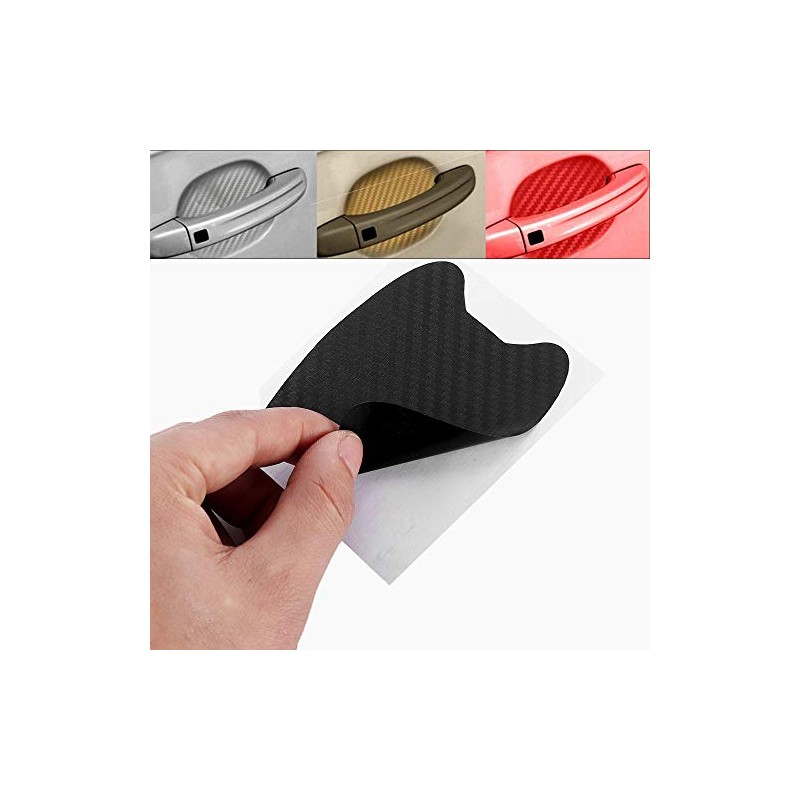 Universal 3D Carbon Fiber Stickers Car Door Handle Paint Scratch