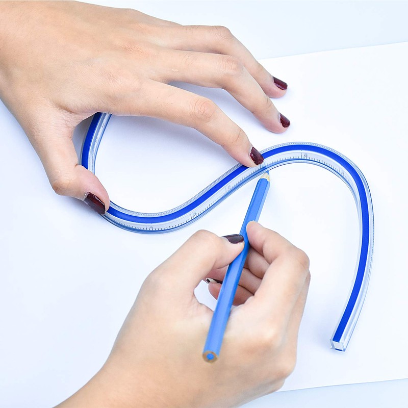 2 Pack French Flexible Curve Ruler Woodworking Measuring Tape Ideal