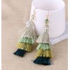 KELITCH Women Crystal Pearl Dangle Earrings Multi-Layers Tassel Drop Earrings