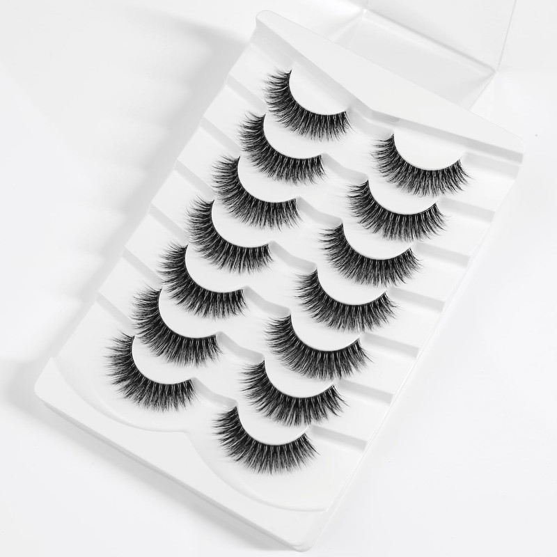 Happy Heartbeat 3D Clear Band False Eyelashes, Cat Eye, Wispy,