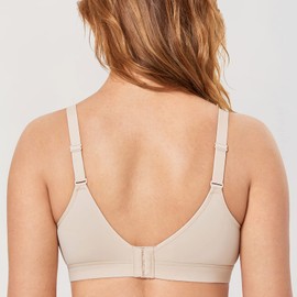 DELIMIRA Women's Wireless Bras Plus Size Full Coverage Smooth Seamless Comfortable Unlined Bra Beige 46C