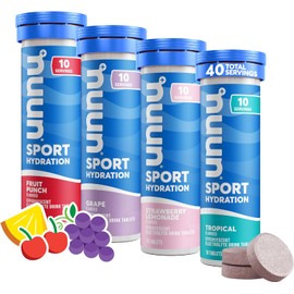 Nuun Sport: Electrolyte Drink Tablets, Citrus Berry Mixed Box, 4 Tubes (40 Servings)