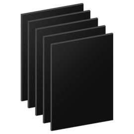 DRERIO Pack of 5 Acrylic Sheets Black Acrylic Blanks Rectangular Acrylic Discs 25 x 20 cm x 2 mm Large Black Plastic Sheets Thick Acrylic Plates Signs for Picture Painting DIY Crafts