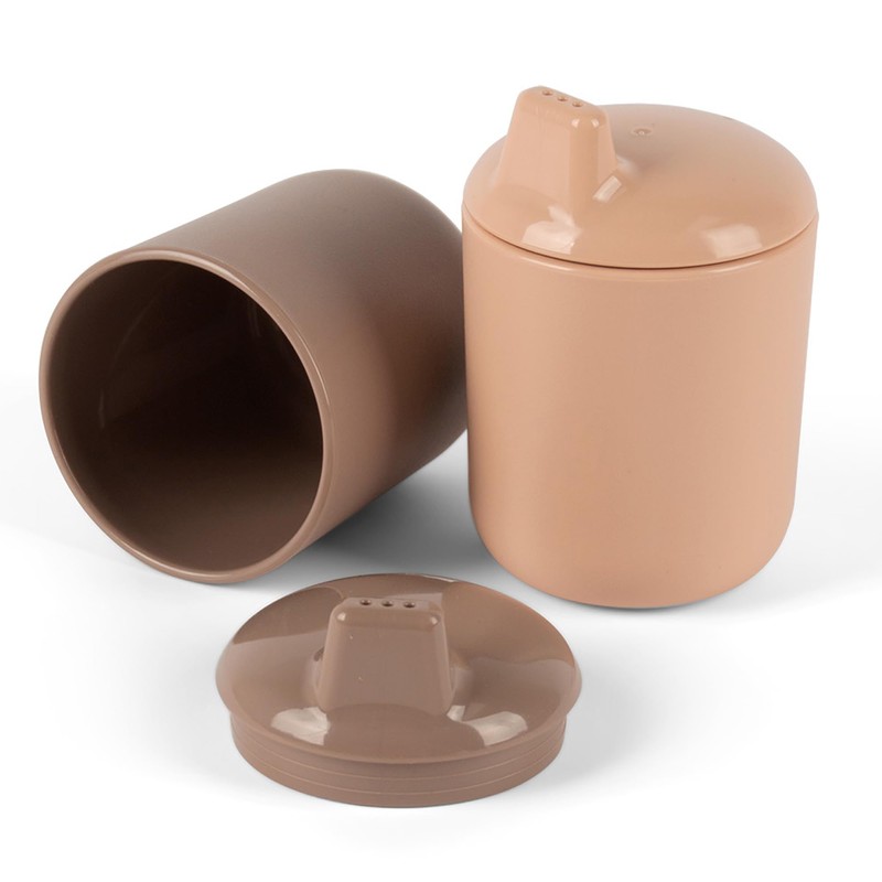 Dantoy - Tiny Biobased Sippy Cups - Mocha & Nude