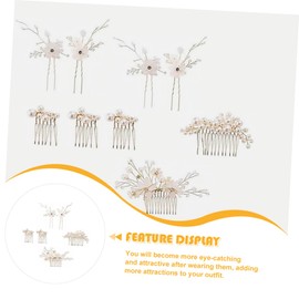 WOONEKY 6pcs Bridal Hair Combs Hair Accessories for Wedding Handmade Floral Headpieces for Brides and Girls for Special Occasions