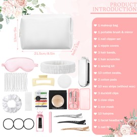 Kacctyen Women's Emergency Kit for Bride Weddings Essential Items for Brides Daily Use Travel Makeup Bag Survival Set for Team Bride Shower Gift Emergency Supplies