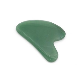 Windfulogo V Shape Gua Sha Scraping Massage Tools Guasha Board Tool Ultra Smooth Edge Handmade Green Jade Facial & Body Skin Massager for SPA Acupuncture Therapy