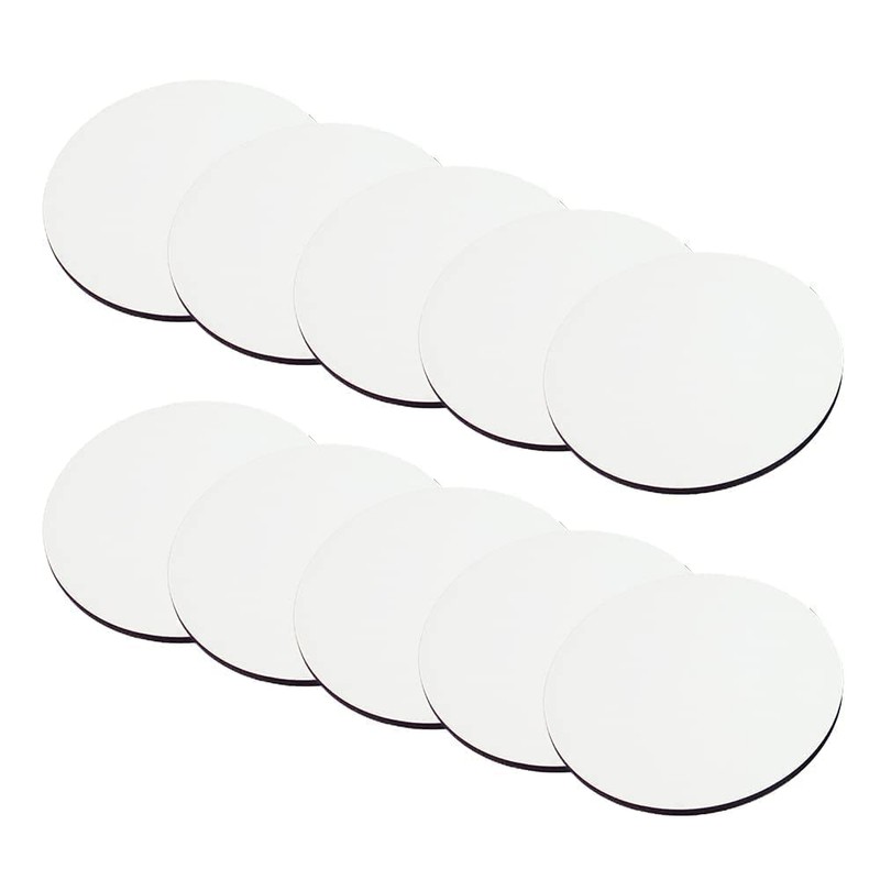 MR.R 10 Pieces Sublimation Blanks Round MDF Coasters, Absorbent Heat