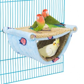 Bird Tent Bed for Cage Hanging Hammock Snuggle Hut Parrot Tent Toy Bird Nest Perch for Parakeet Budgies Cockatiels Cockatoo Finch Conures