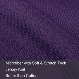 2-Pack Stretch Pillow Cases - Jersey Knit & Ultra Soft Envelope Closure Pillowcases T-Shirt Like Microfiber Blend - Suitable for 20x36/20x40 King Size Set of 2, Purple