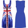 Ladies Sequin Union Jack Dress and Ginger Wig - Medium