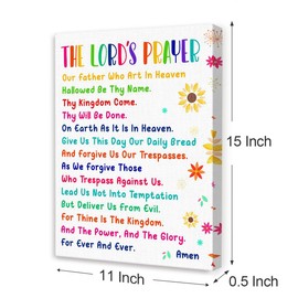 OTINGQD Christian Wall Art for Kids,Bible Scripture Wall Decor,Childrens Prayer Wall Decor for Kids Room Nursery Classroom,The Lord's Prayer Canvas Wall Art