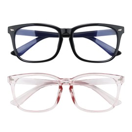 Blue Light Glasses for Women, 2 Pack, Blue Light Glasses, Blue Light Glasses Men, Bluelight Glasses Womens, Fashion Square Blue Light Blocking Glasses, Clear Glasses, Computer Glasses, Gaming Glasses
