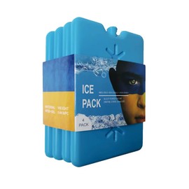 Generic 4-Piece Ice Pack Set for Lunch Boxes, Blue, 6.49 x 4.33 x 0.59 in