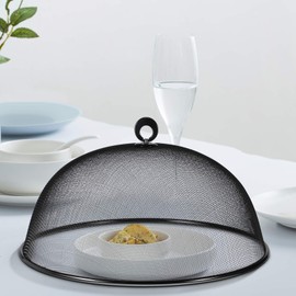 Metal Mesh Food Cover Outdoor Mesh Food Umbrella Tents Dome Screen Plate Covers for Dinner Plates Picnic, Table, BBQ, Camping, Party, 15.7 inches