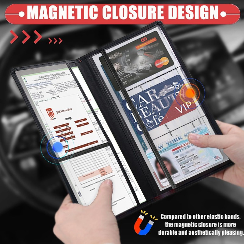 Car Registration and Insurance Card Holder for Women Men, Waterproof