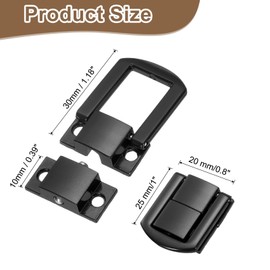 sourcing map 6pcs Toggle Catch Lock, 1" x 0.8" Hasp Lock Latch Mini Hasp Clasp with Mounting Screws for Jewelry Box Gift Box Wooden Cabinet, Dark Black