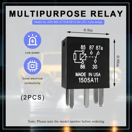 MUQIDA 2PCS Power Relay, Heavy Duty 5 Pin Multi Purpose G8V-RH-1C7T-R-DC14 Fuel Pump Relays, Automotive High Performance Electrical System Electromechanical Power Relay Replacement