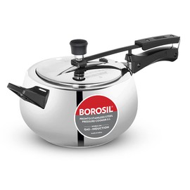 Borosil Pronto Stainless Steel Pressure cooker 5L