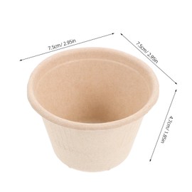50pcs Brown Paper Ice Cream Cups: Disposable Dessert Bowls Snack Paper Bowls for Sundae Yogurt Soup