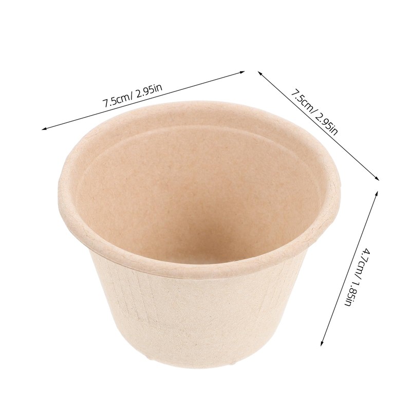 50pcs Brown Paper Ice Cream Cups: Disposable Dessert Bowls Snack