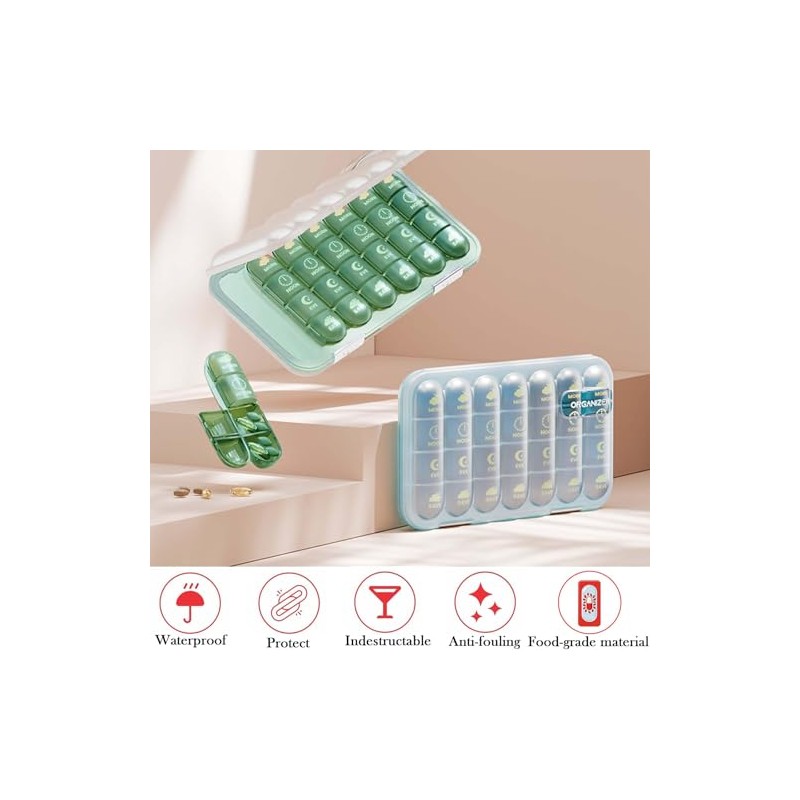 Weekly Pill Box 7 Day, Pill Organiser, Pill Box with