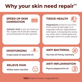 Rhino Skin Solutions Repair Cream - Soothing Relief for Dry, Cracked Skin, Ideal for Climbers, Athletes & MMA | Cooling, Made in Oregon, Fast Healing for Sore Skin, Muscles & Joints (16 fl oz)
