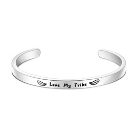 Tribe Gift Love My Tribe Cuff Bracelet Tribe Jewelry for BFF Mom Bridesmaid Sister (Love My Tribe)