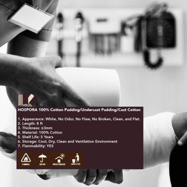 HOSPORA Medical Cotton Cast Padding Roll, 6 Inch x 8 feet, Individual Pack(Pack of 6)