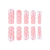 Foccna Pink Press on Nails Artificail Extra Long, French Square