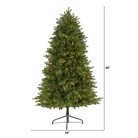 Nearly Natural 5.5ft. Washington Fir Artificial Christmas Tree with 300 Clear Lights and 672 Bendable Branches