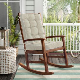 Topotdor Jumbo Rocking Chair Cushions Indoor, Tufted Rocking Chair Seat Cushion for Patio Furniture, Water Resistant Rocking Chair Pads with Ties for Nursery Balcony Chair, Hazel