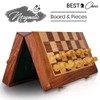 BCBESTCHESS Premium Quality, Handcrafted Magnetic Travel Foldable Chess Board Set,