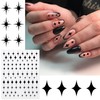 HINZIC 12 Sheets Star Nail Stickers Gold Silver Black White