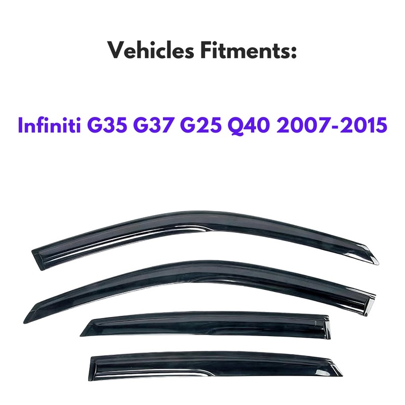 KPY Window Visor Compatible with Infiniti G35 G37 G25 Q40