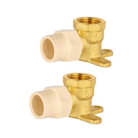 (Pack of 2) EFIELD 1/2" CPVC Slip X 1/2" Female NPT Brass Drop Ear Elbow, No Lead Brass
