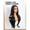 Noble Straight Layered Wig Long Deep Part Lace Front Wigs