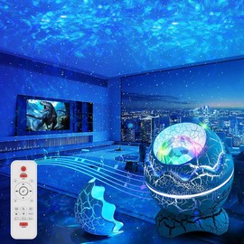Star Projector, Galaxy Projector for Bedroom, Remote Control & White Noise Bluetooth Speaker, 16 Colors LED Night Lights for Kids Adults Gaming Room, Home Theater - Color: White