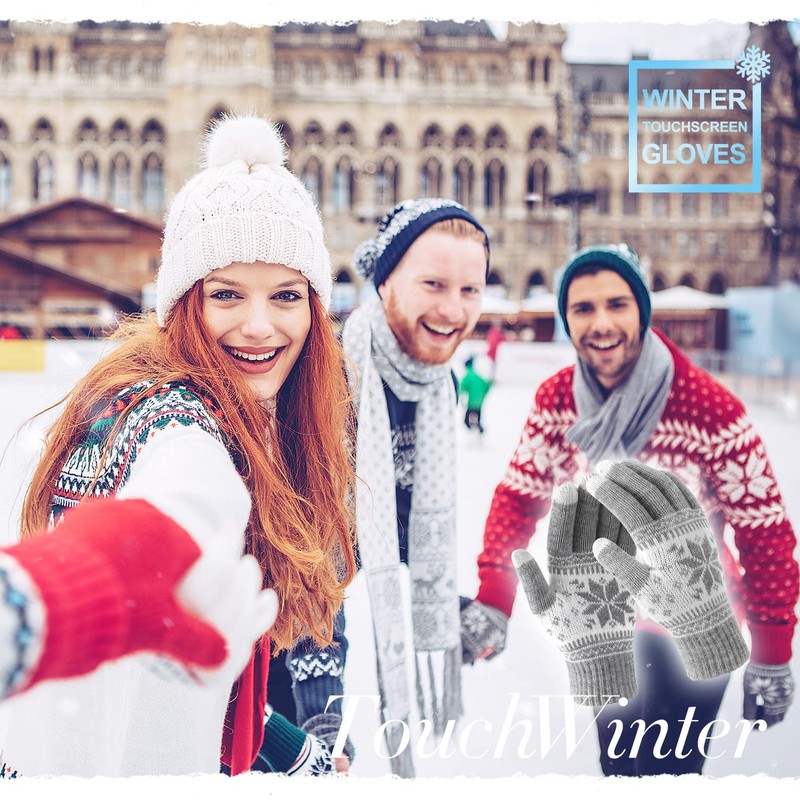 VENI MASEE Winter Lover Snow Print Keep Warm Touch Screen