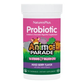 Suplemento probiótico Natures Plus Animal Parade de 30 tabletas